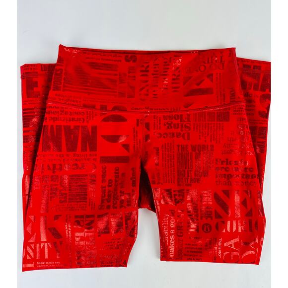 Lululemon Size 8 Wunder Under Crop High-Rise Red Manifesto Luxtreme Tights 20 YR - Picture 6 of 9
